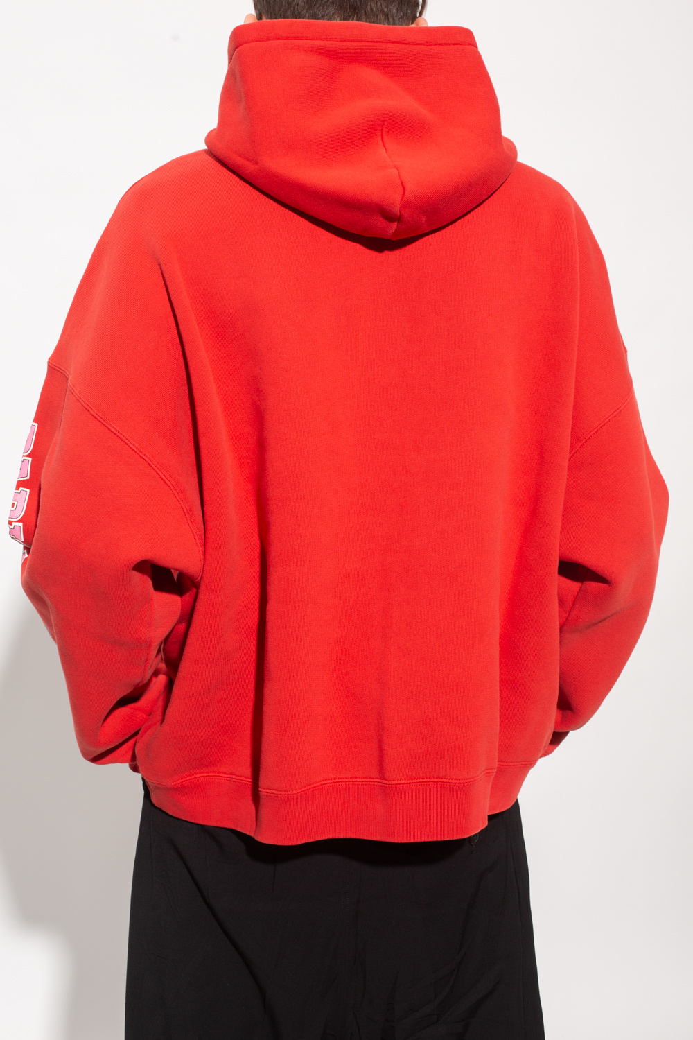 ★韓国の人気★【BALENCIAGA】★ウェーブ ロゴ フード★RED★ Luxury sweater for men - Balenciaga red wool sweater with yokes
